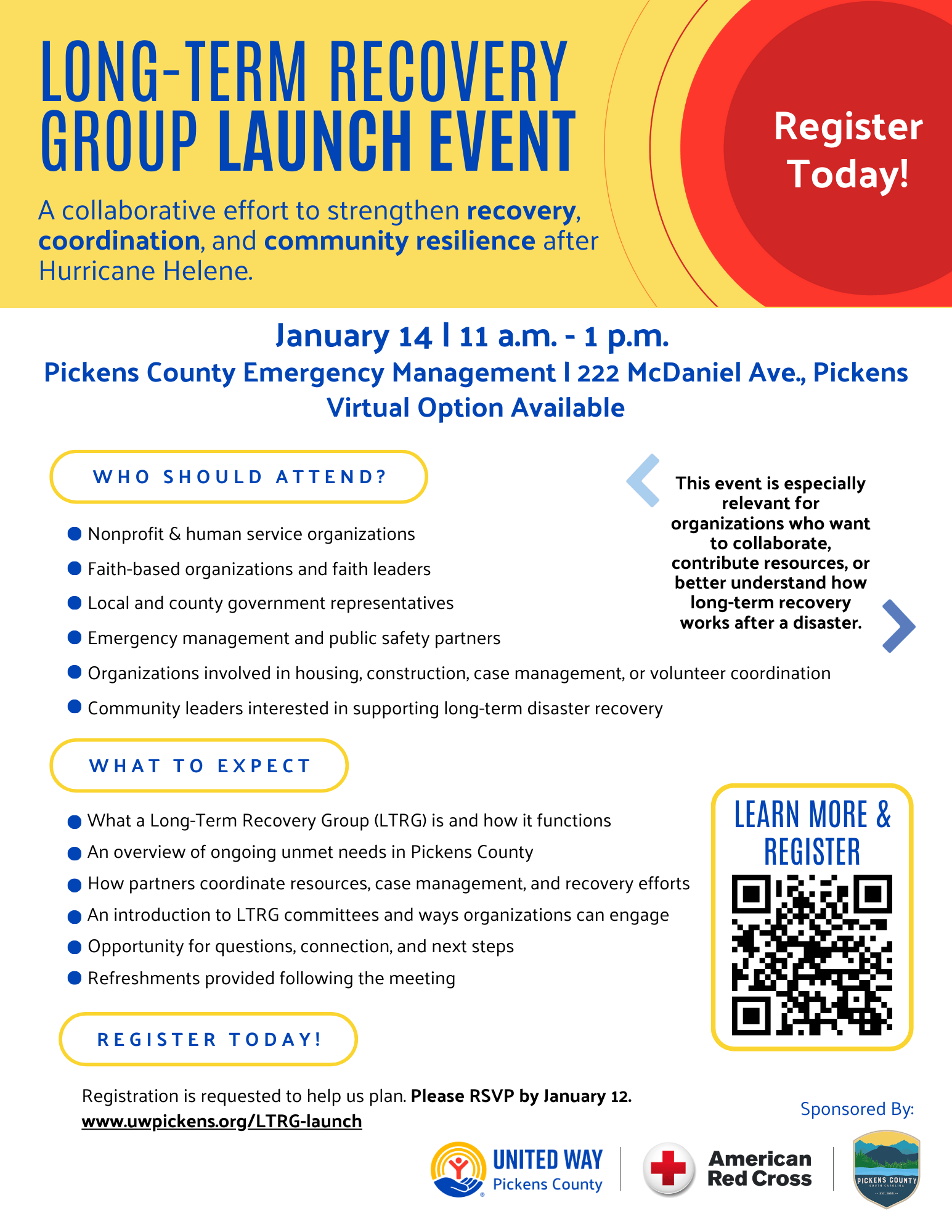 LTRG Launch Event Flyer has the same information that is on this webpage.