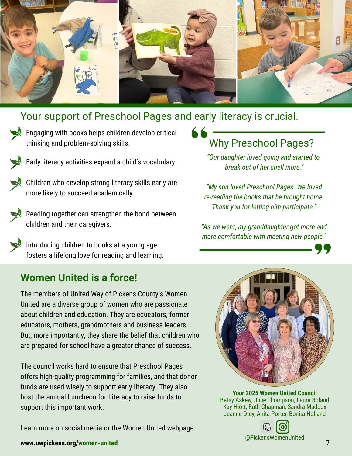 Preschool Pages report p 7