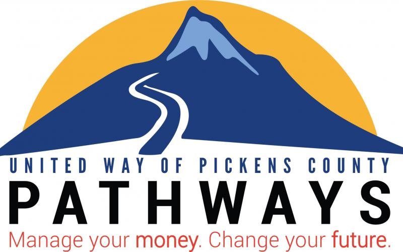 Pathways logo of blue mountain with tag line Manage your money. Change your future.