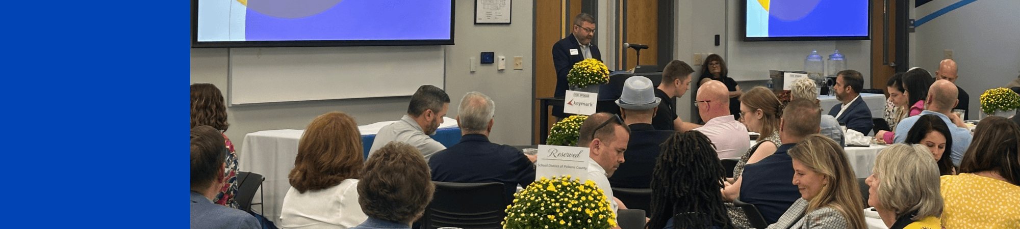 A view of the room during the Annual Meeting