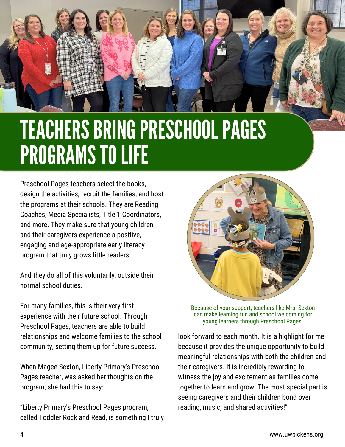 Preschool Pages 2025 report page 4