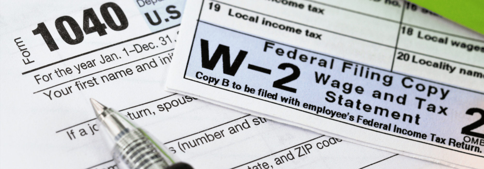 1040 and W-2 tax forms