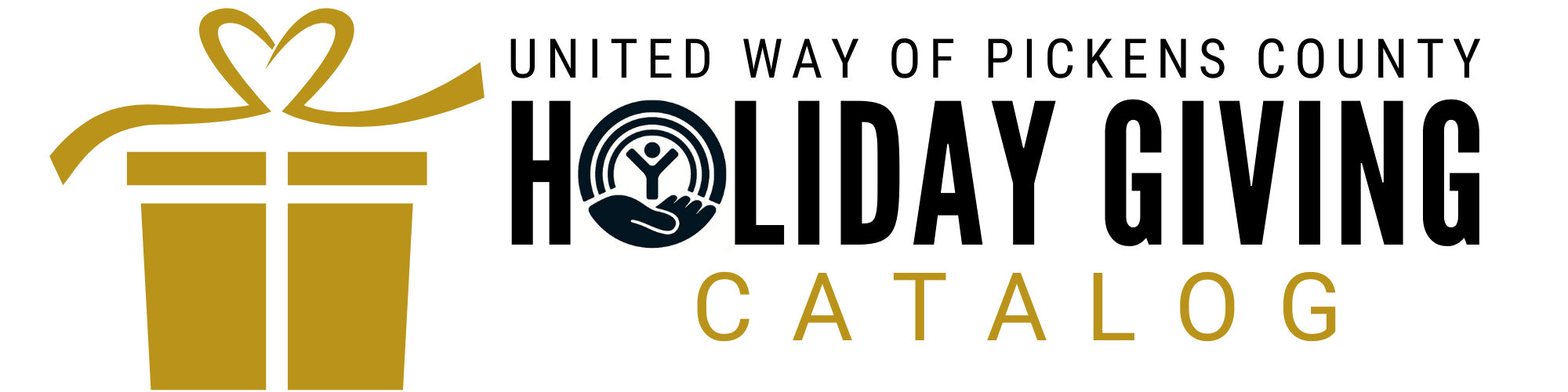 Holiday Giving Catalog with gold present