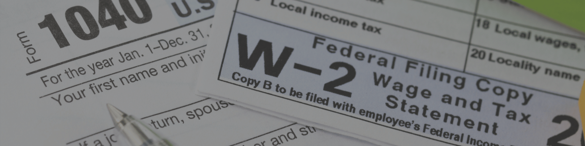 1040 and w-2 papers